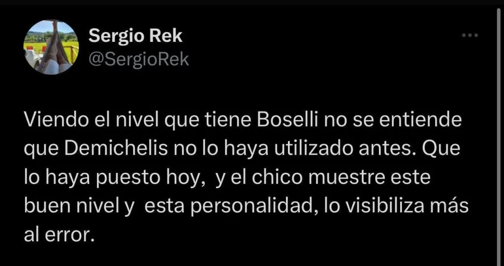 El periodista Sergio Rek criticó a Demichelis. (Foto: Twitter).