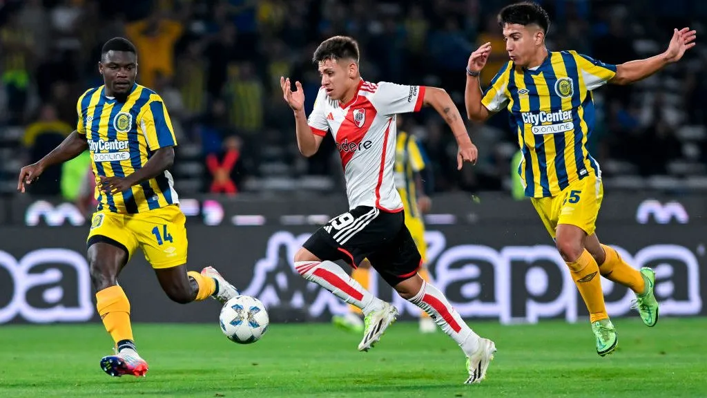 Echeverri sumó minutos ante Central. (Getty)