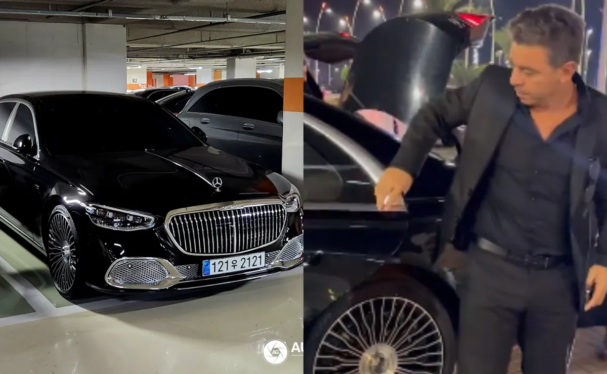 Los detalles del auto con el que Gallardo llegó al duelo del Al Ittihad.