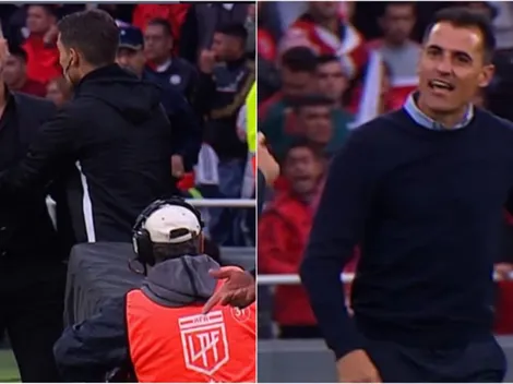 Fuerte cruce de Demichelis con Farré en pleno partido