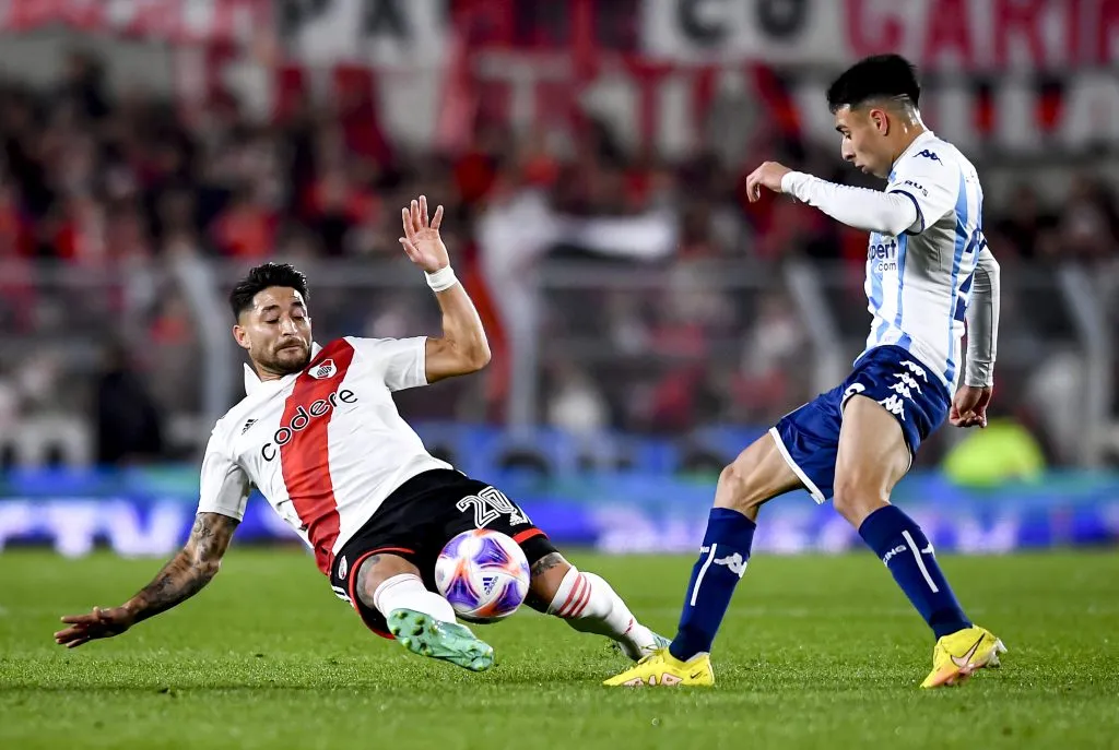 River jugará con Racing en la última fecha y tendrá chances si suma más de 16 y Vélez no más de 6 (Getty).