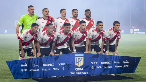 Los once titulares de River ante Barracas Central.
