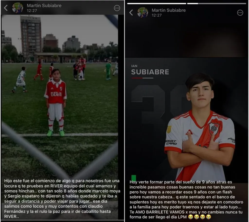 El emotivo saludo del papá de Ian Subiabre. (Foto: Whatsapp).