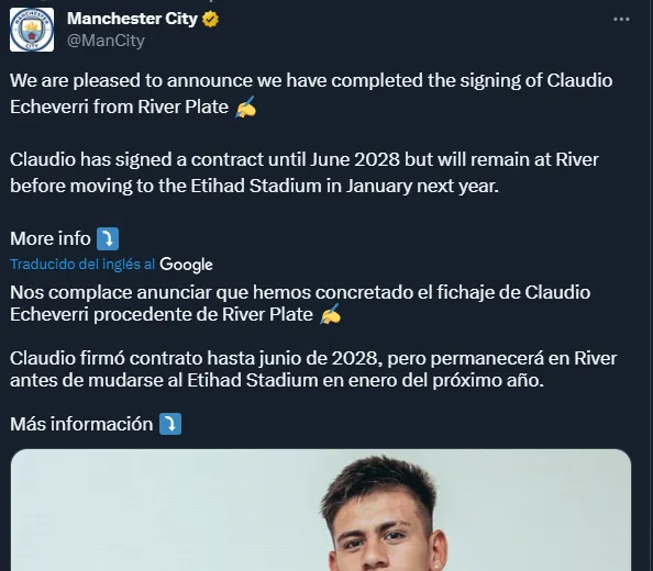 Manchester City Echeverri