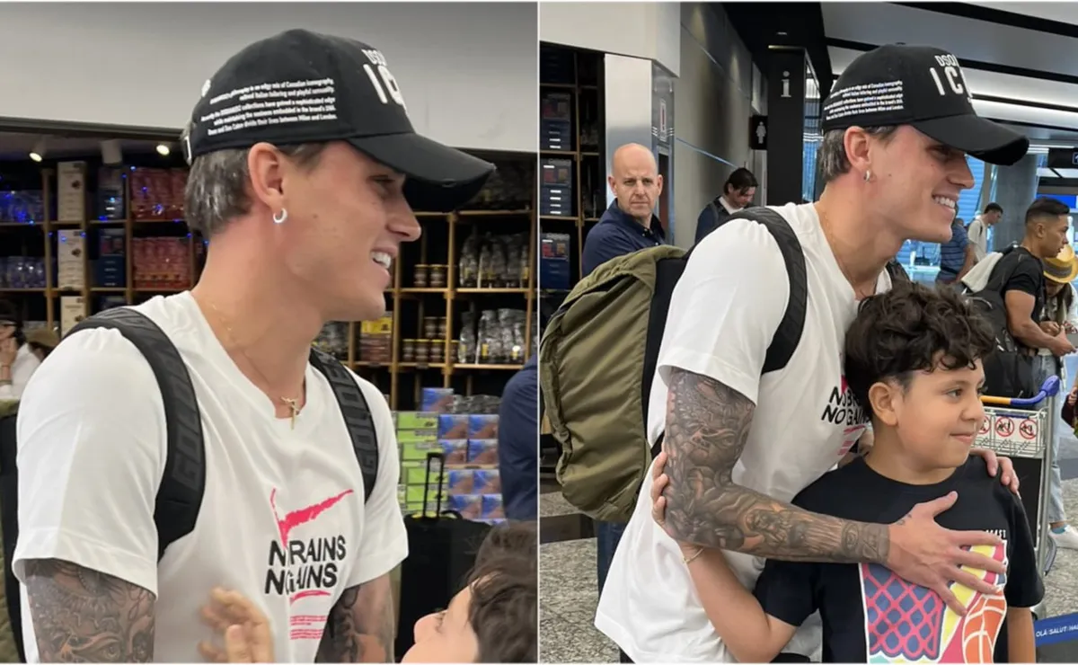 Nicolás Fonseca en el aeropuerto