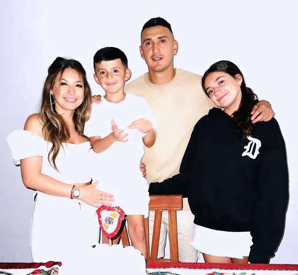 Matías Suárez también festejó el cumpleaños de uno de sus hijos, con torta de River