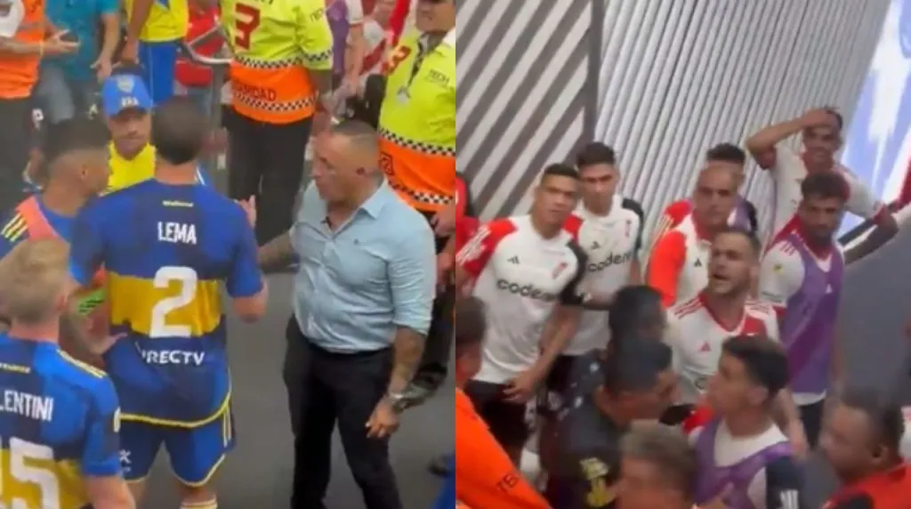 Lema fue a la puerta del vestuario a esperarlo a Armani.