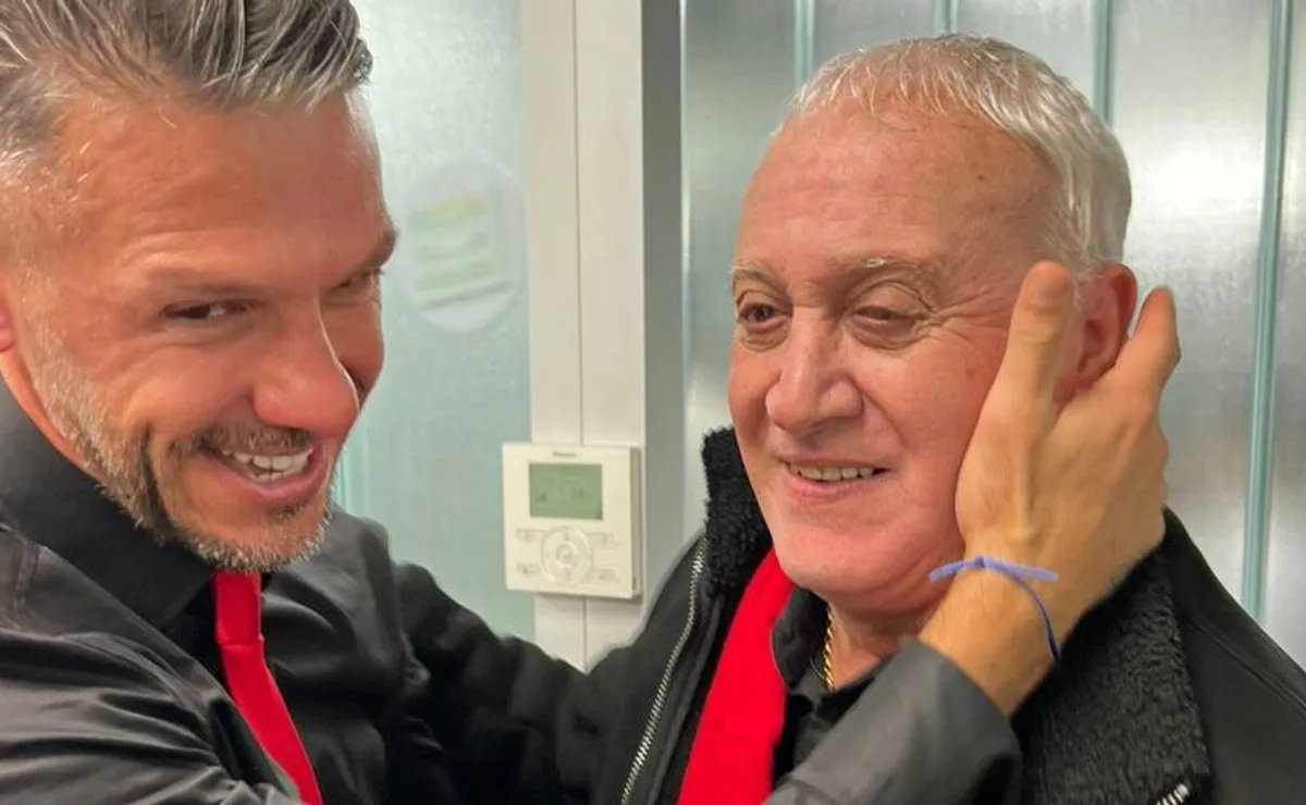 El Beto pasó a saludar al plantel y a Demichelis antes del superclásico.