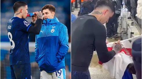 Enzo Fernández volvió a cruzarse con Julián Álvarez y tuvo un gran gesto con los hinchas de River.