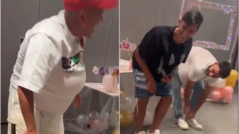 A pura risa: así vivió el baby shower Esequiel Barco y sus compañeros de River.