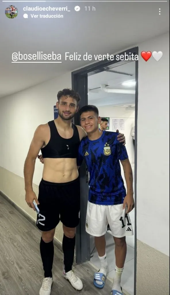 Boselli y el Diablito se cruzaron luego del partido en el Preolímpico.