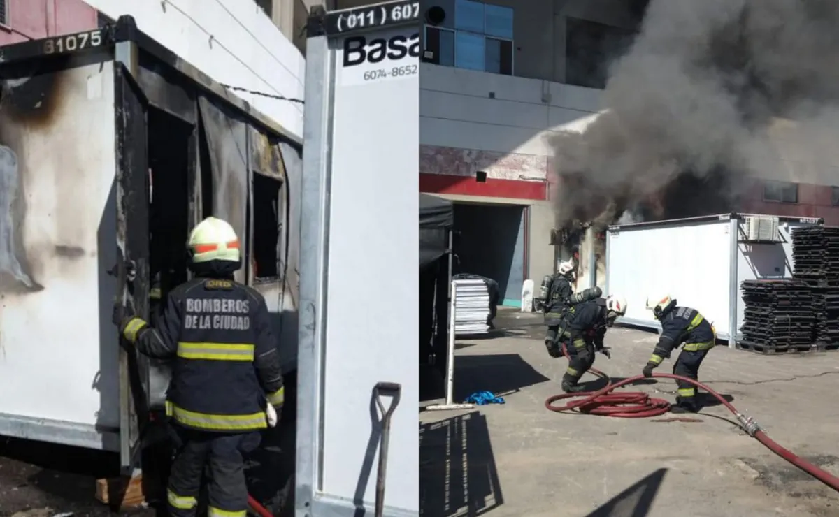 Incendio en un contenedor