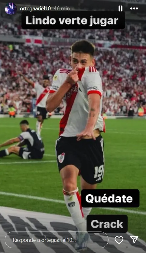 El pedido del Burrito Ortega para el Diablito Echeverri: “Quedate, crack”. (FOTO: Instagram)