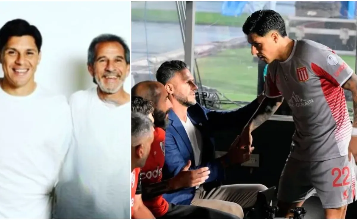Enzo Pérez con su papá, Carlos.