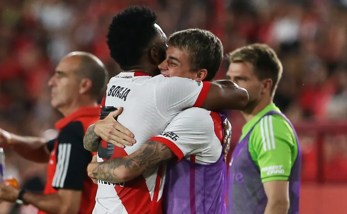 Borja y otro festejo con dedicatoria. (Foto: Getty).