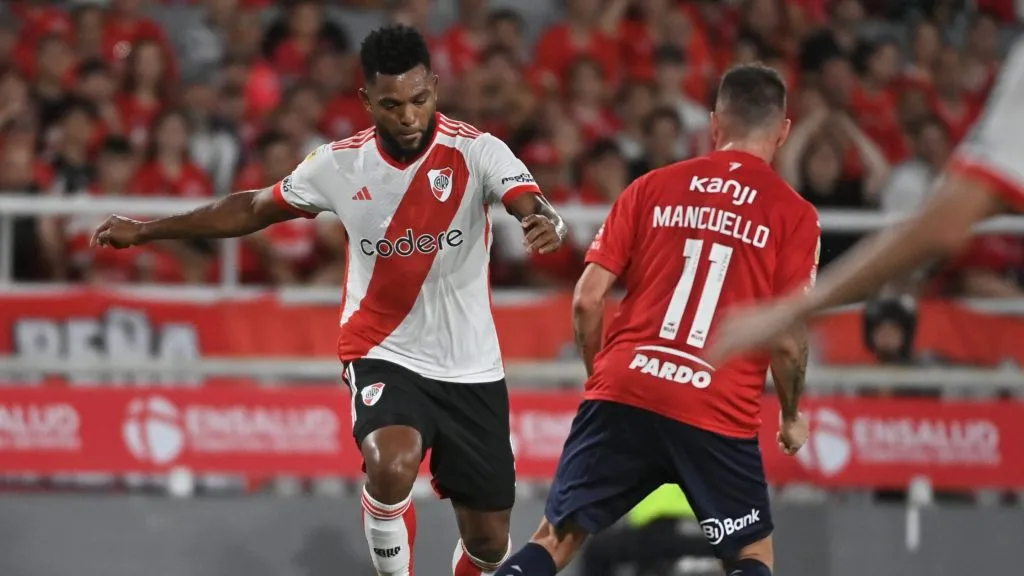 Borja, de lo poco destacado de River en Avellaneda. (Foto: Prensa River).