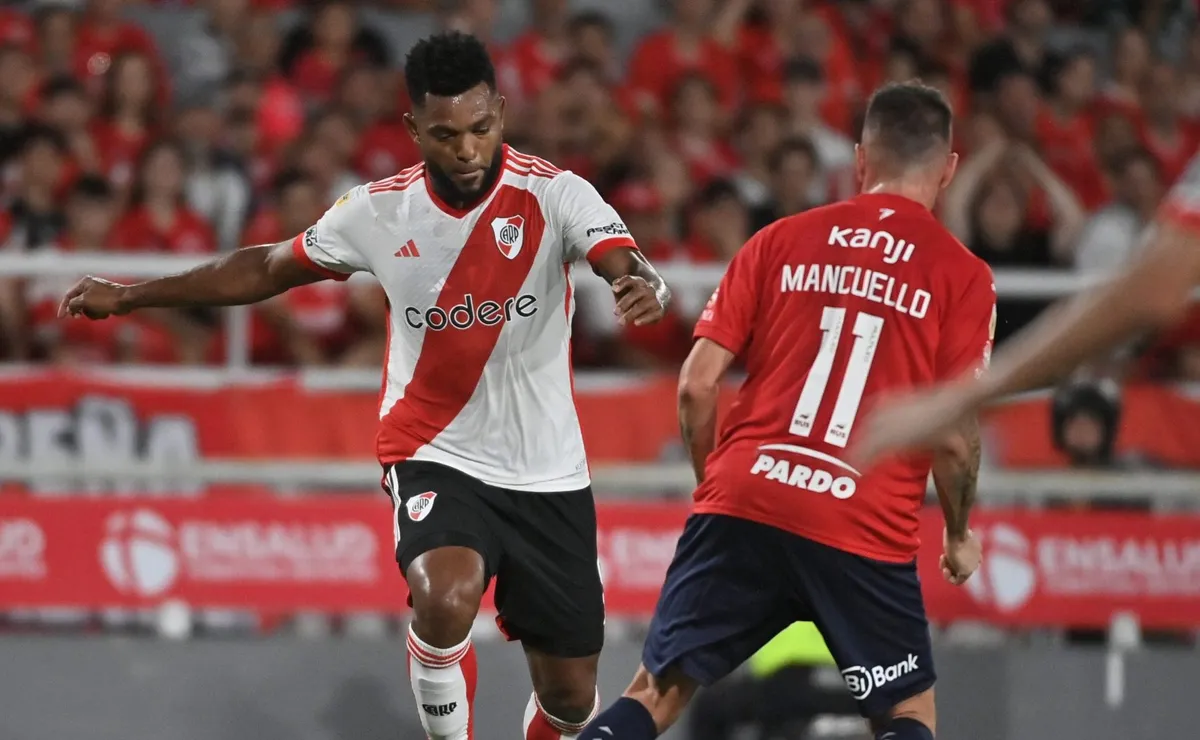 Borja, de lo poco destacado de River en Avellaneda. (Foto: Prensa River).