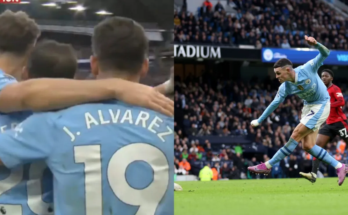 Julián Álvarez asistió a Foden en el City