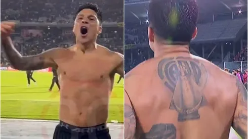 El festejo desaforado de Enzo, con tatuaje de River incluido.