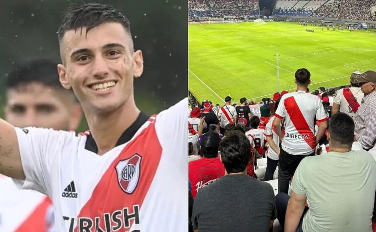 Felipe Salomoni estuvo en el Defensores del Chaco alentando a River.
