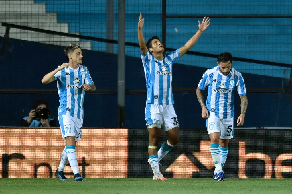 Melgarejo supo marcarle un gol a Boca con la camiseta de Racing. (Getty).