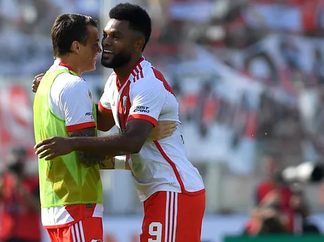 El festejo especial de Borja con Fonseca en el gol a Boca