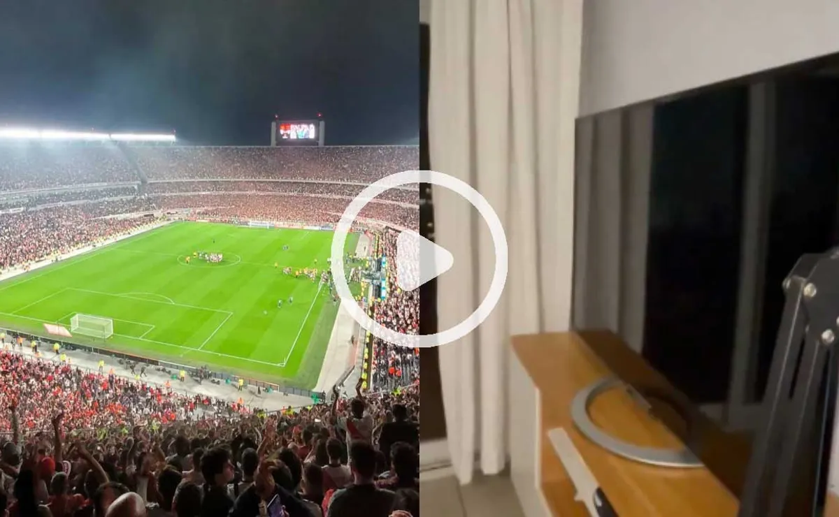 Imperdible momento en pleno partido de River ante Nacional.