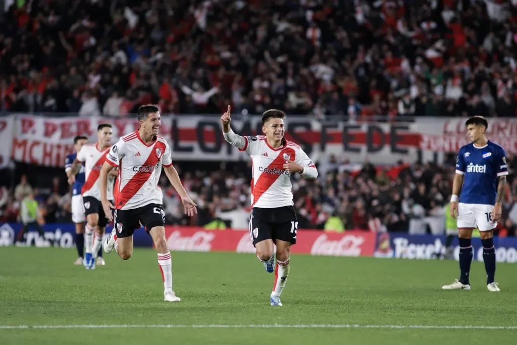 El Diablito festejó su nuevo gol con River. (Diego Haliasz)