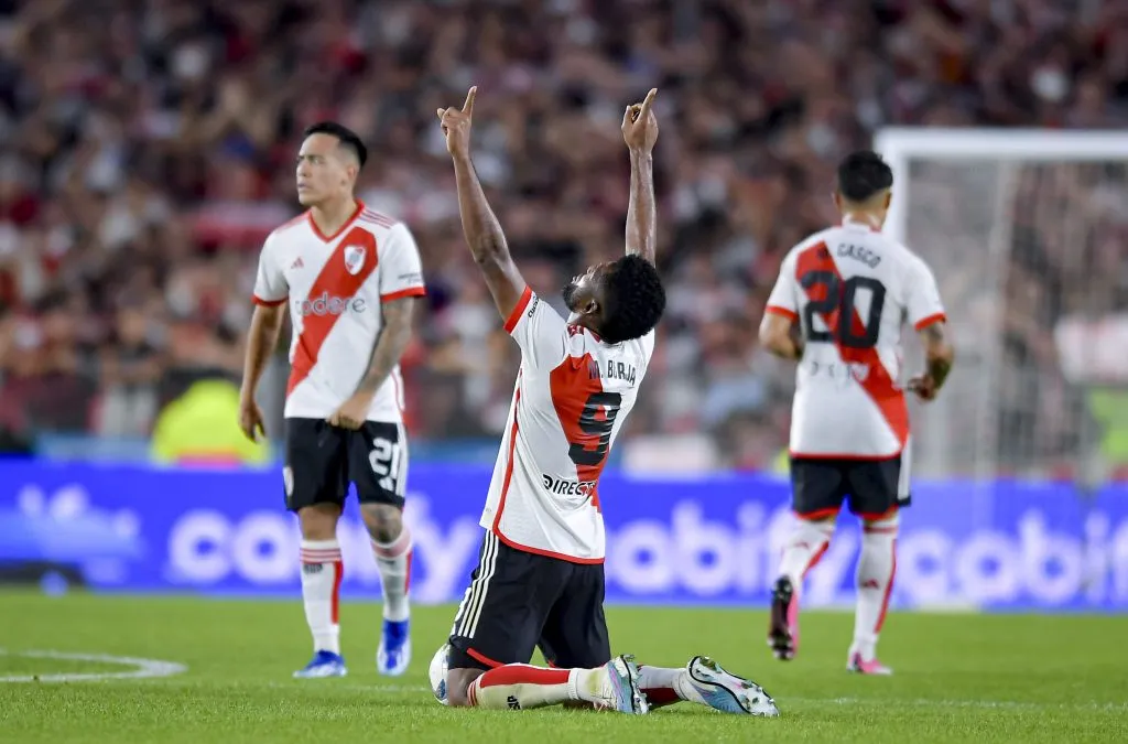 Borja celebra el segundo gol de River. (Getty)