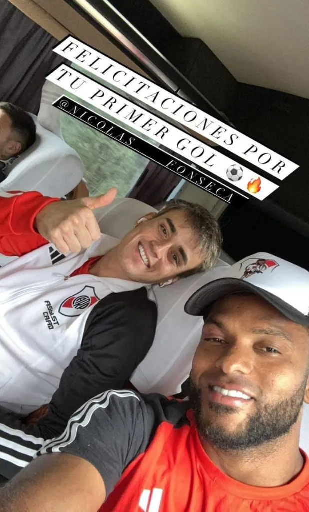 Borja felicitó a Fonseca tras su gol. (Foto: Instagram).