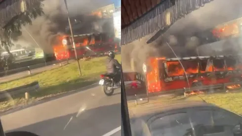 Se incendió un micro que trasladaba hinchas de River al Monumental