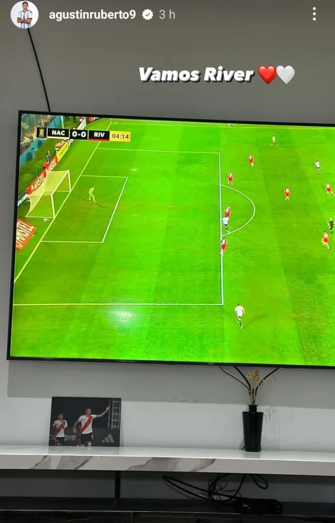 La historia de Agustín Ruberto en medio del partido de River (Instagram)
