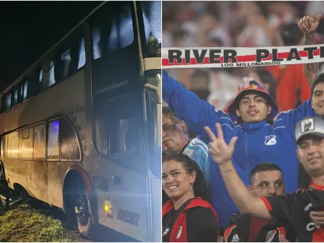 Un micro con hinchas de River sufrió un accidente antes de llegar a Montevideo