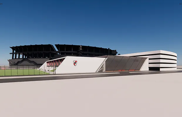 El render del nuevo polideportivo de River. (Prensa River)