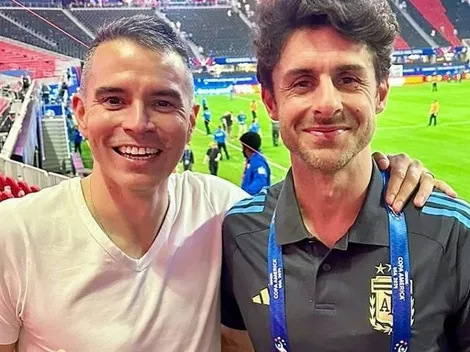 De River y de la Selección: el reencuentro de Saviola y Aimar viendo a la Argentina