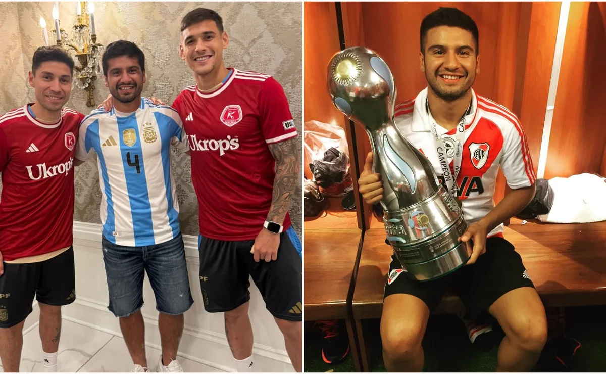 Zacarías Morán Correa visitó en la concentración de la Selección Argentina a Gonzalo Montiel y Lucas Martínez Quarta, sus ex compañeros de River.
