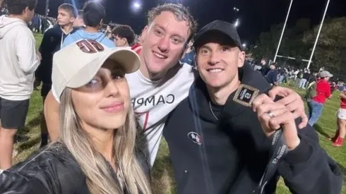 Facundo Colidio celebrando junto a su hermano.