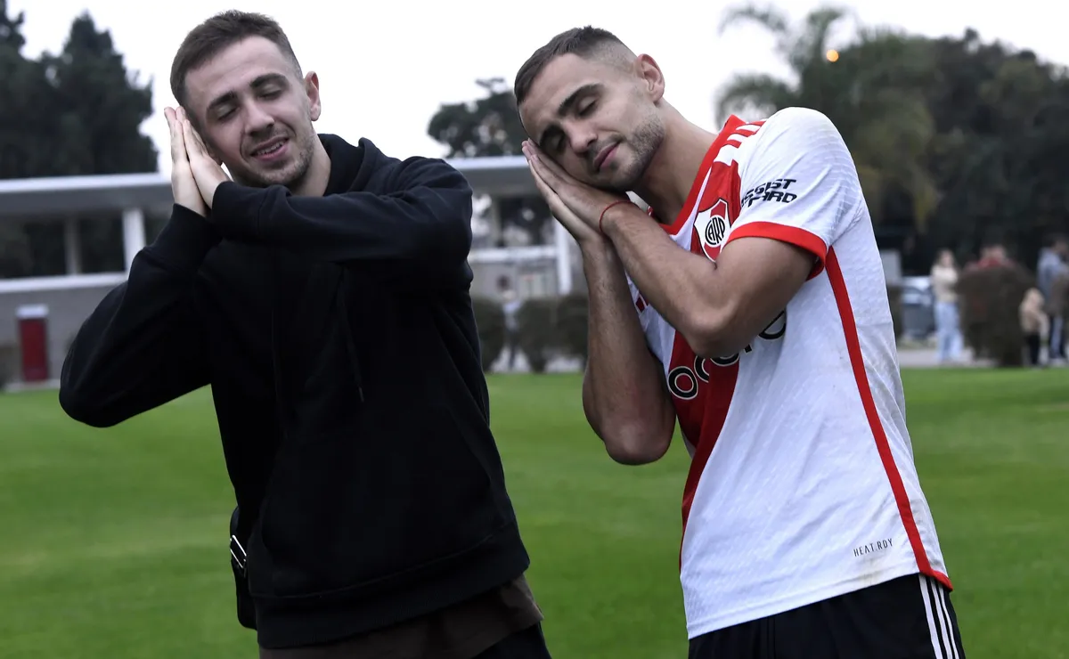 Los hermanos Peña Biafore, luego del triunfo de River en el Superclásico.