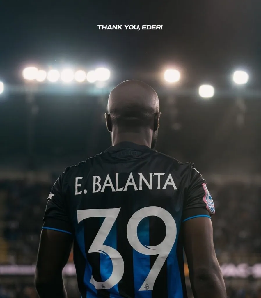 Así despidió el Brujas belga a Éder Álvarez Balanta.