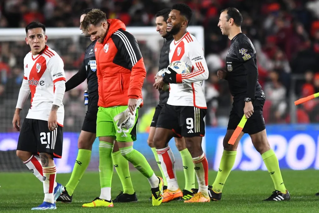 River celebra una nueva victoria en el Monumental. (Getty)