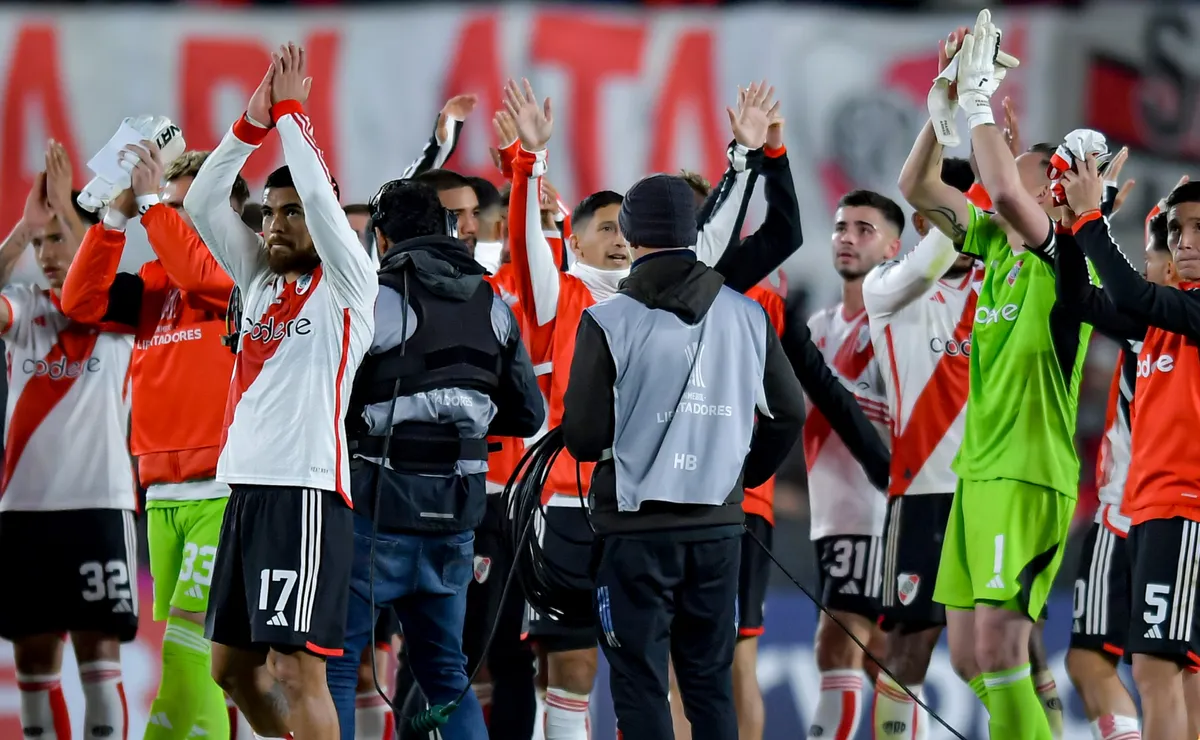 Los jugadores de River festejan.