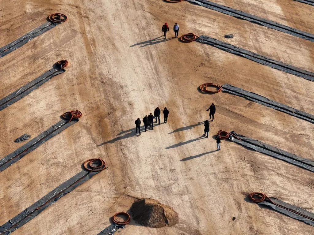 Una vista aérea del nuevo predio del Millo, en plena obra (Foto: Prensa River)