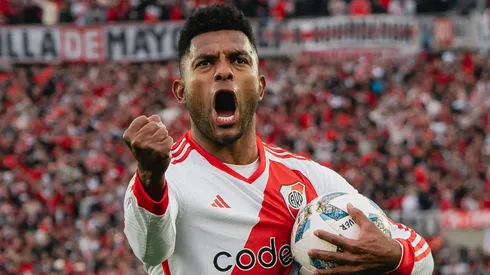 Miguel Borja sigue intratable y llegó a 24 goles con River en lo que va del año.