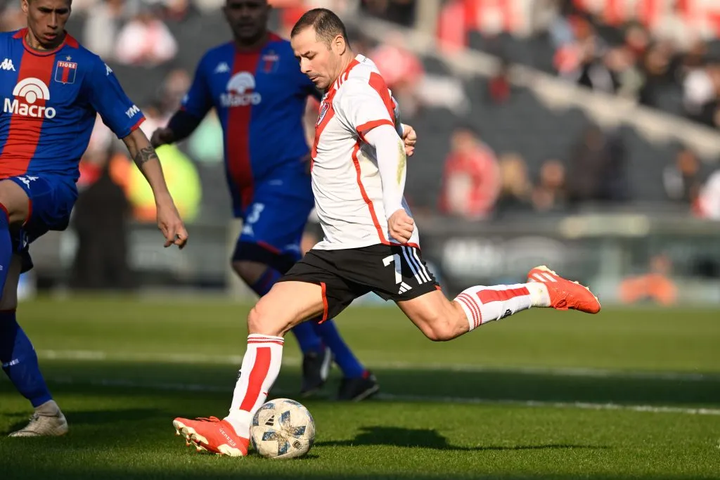 Rodrigo Mora marcó uno de los goles de River. (Foto: LPM / Diego Haliasz).