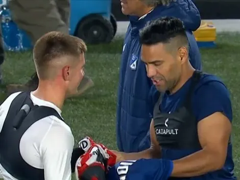 Mastantuono: partidazo y cambio de camisetas con Radamel Falcao