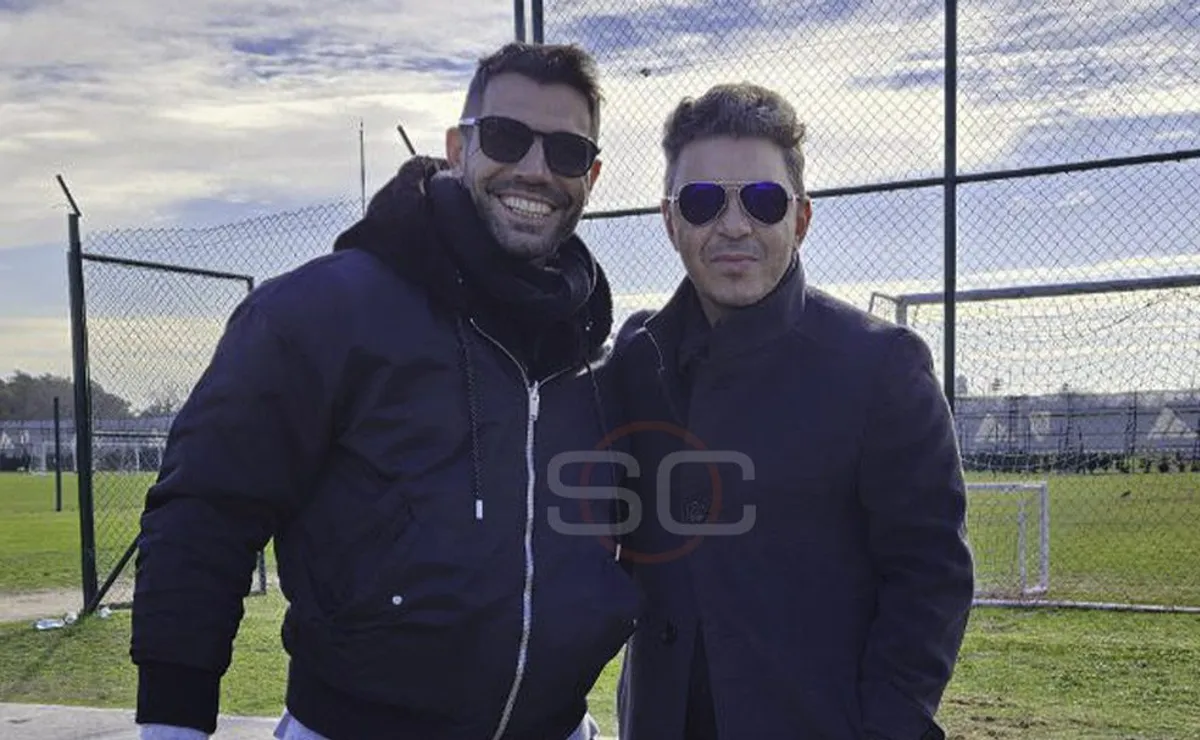 Gallardo y Augusto Fernández, juntos en River Camp (Foto: Sportscenter).