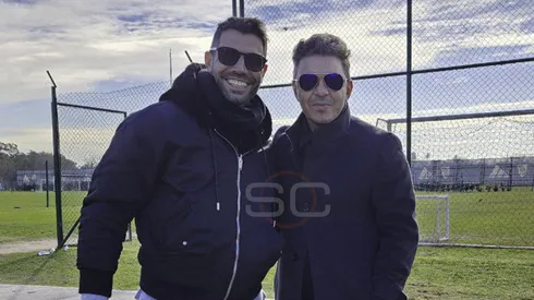 Gallardo y Augusto Fernández, juntos en River Camp (Foto: Sportscenter).