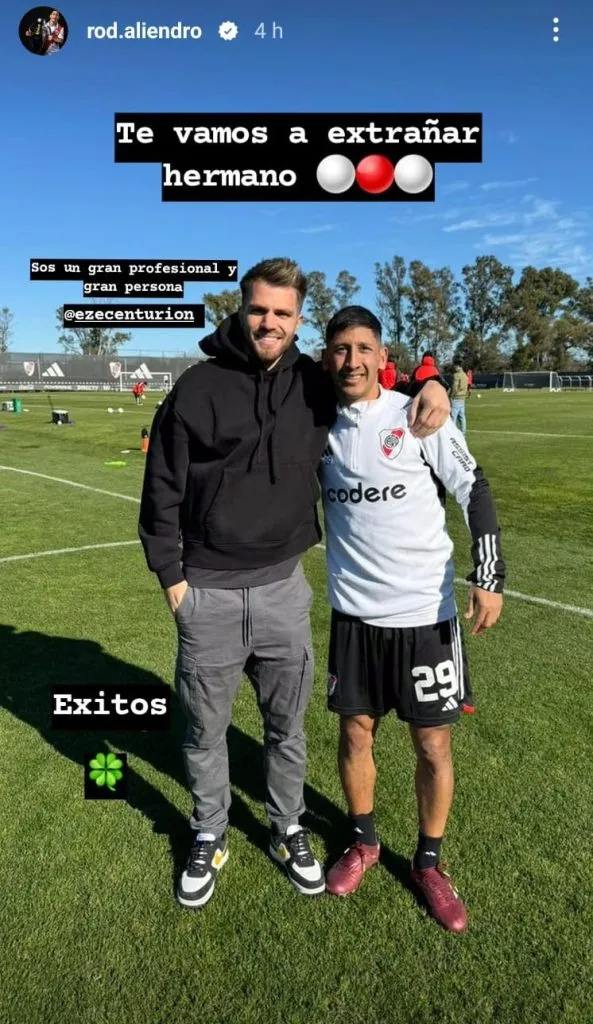 La despedida de Aliendro para Centurión.