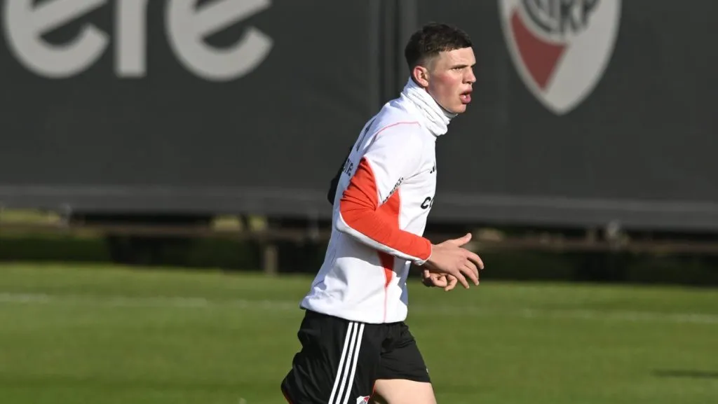 Franco Carboni, en el entrenamiento de River.
