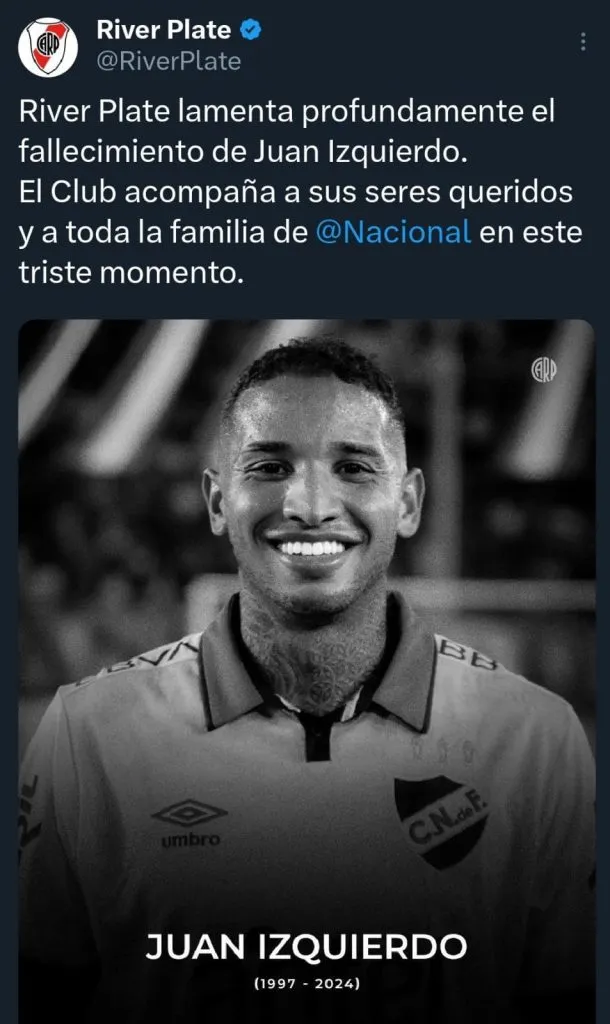 El mensaje de River (@RiverPlate).